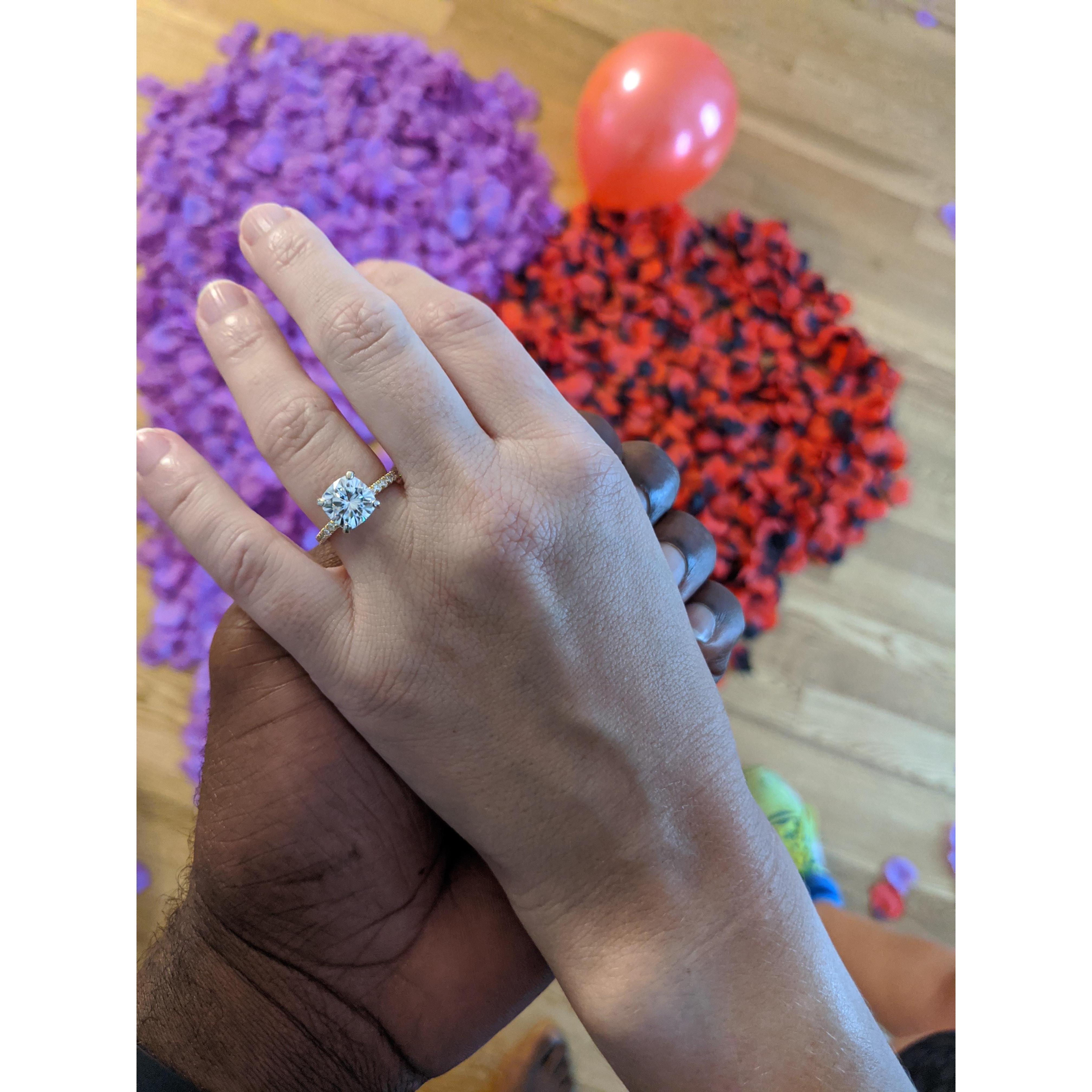 A day we both will never forget! ❤️💜💍👩🏼‍🤝‍👨🏾
