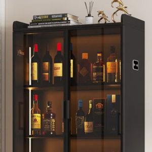 Gaylyn Dining Cabinet Smoked Black Acrylic Door With LED Light