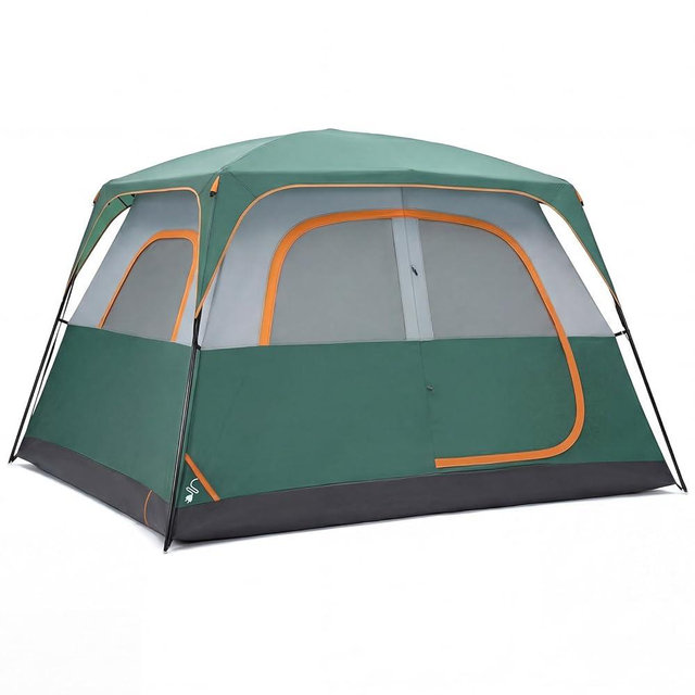 OLIXIS Camping Tent 2/4/6/8 Person, Waterproof Windproof Dome Tent with Rainfly and Multi-Directional Ventilation, Quick Instant Tents Setup for Family Outdoor, Backpacking, Hiking