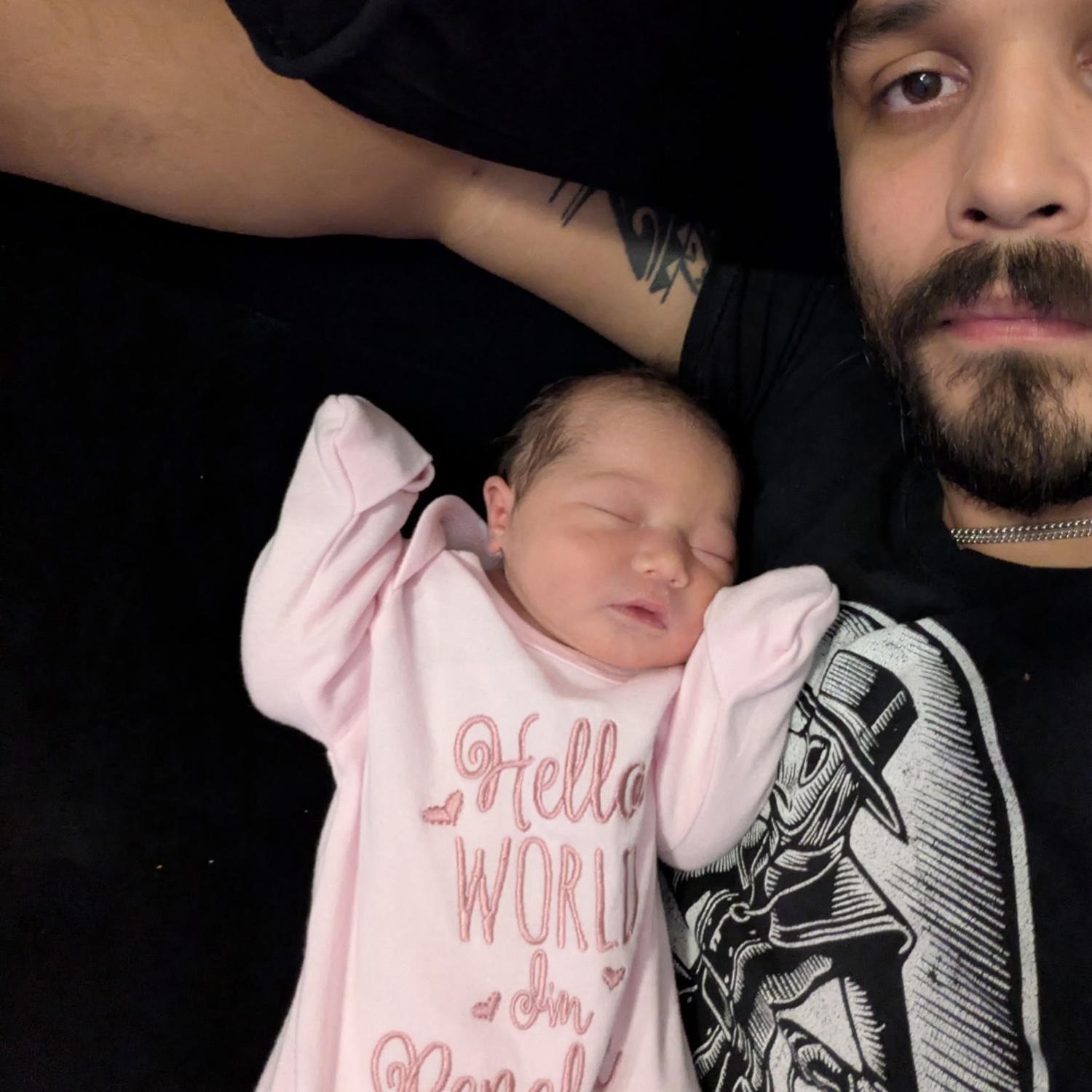 Daddy and daughter cuddles