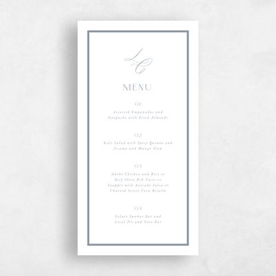 Blue Standard Wedding Menu - Artvin