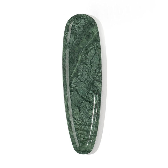 PracFit Natural Marble Tray – Real Stone for Bathroom, Vanity, Counter, and Home Decor. Perfect for Jewelry, Candles, and Cosmetics. Durable, Elegant, and Unique Made of Real Stone（Green）