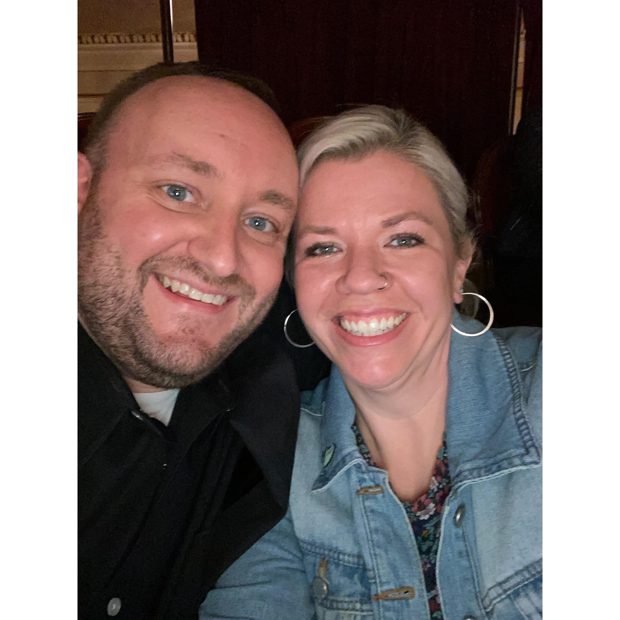 The first selfie together at the play Pretty Woman.
