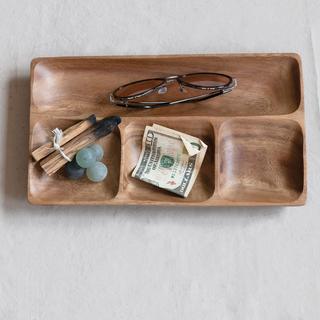 Hand-Carved Sectioned Decorative Tray