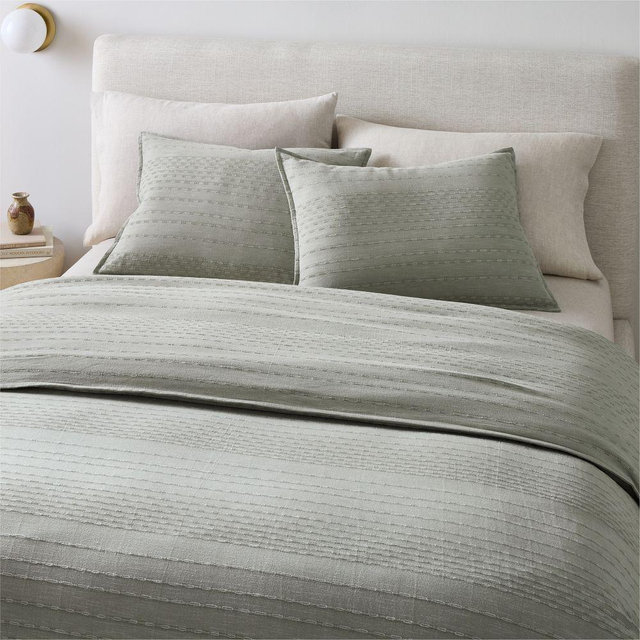 Reese Linen Cotton Full/Queen Duvet, Celadon