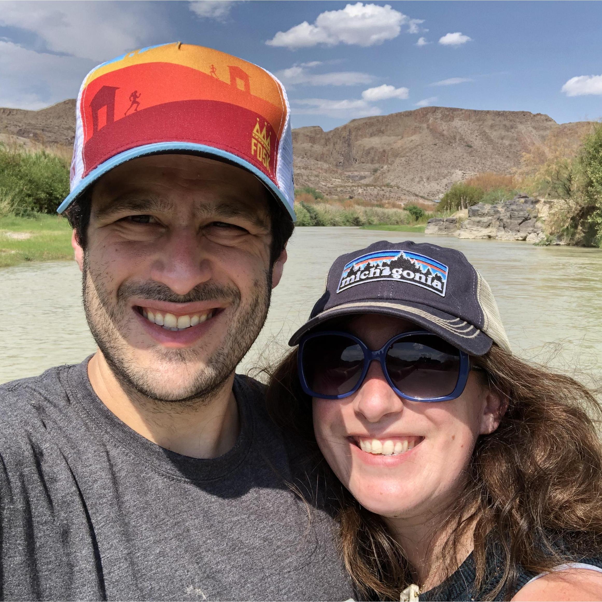 Standing in the middle of the Rio Grande in August 2020.