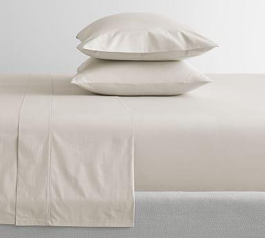 PB Classic 400-Thread-Count Organic Percale Sheet Set, King, Classic Ivory