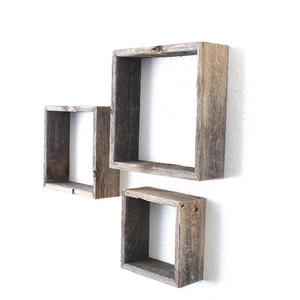 Barnwood USA - BarnwoodUSA Rustic Farmhouse Floating Box Shelves Made of 100% Reclaimed and Recycled Wood | Open Shadow Box Style to Display Other Pieces or Show Off by Themselves | Made in USA