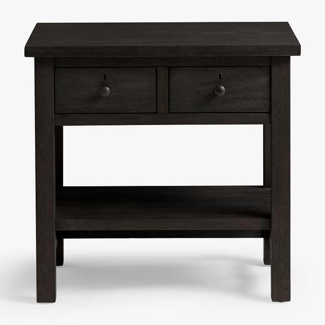 Farmhouse 28.5" 2-Drawer Nightstand, Charcoal