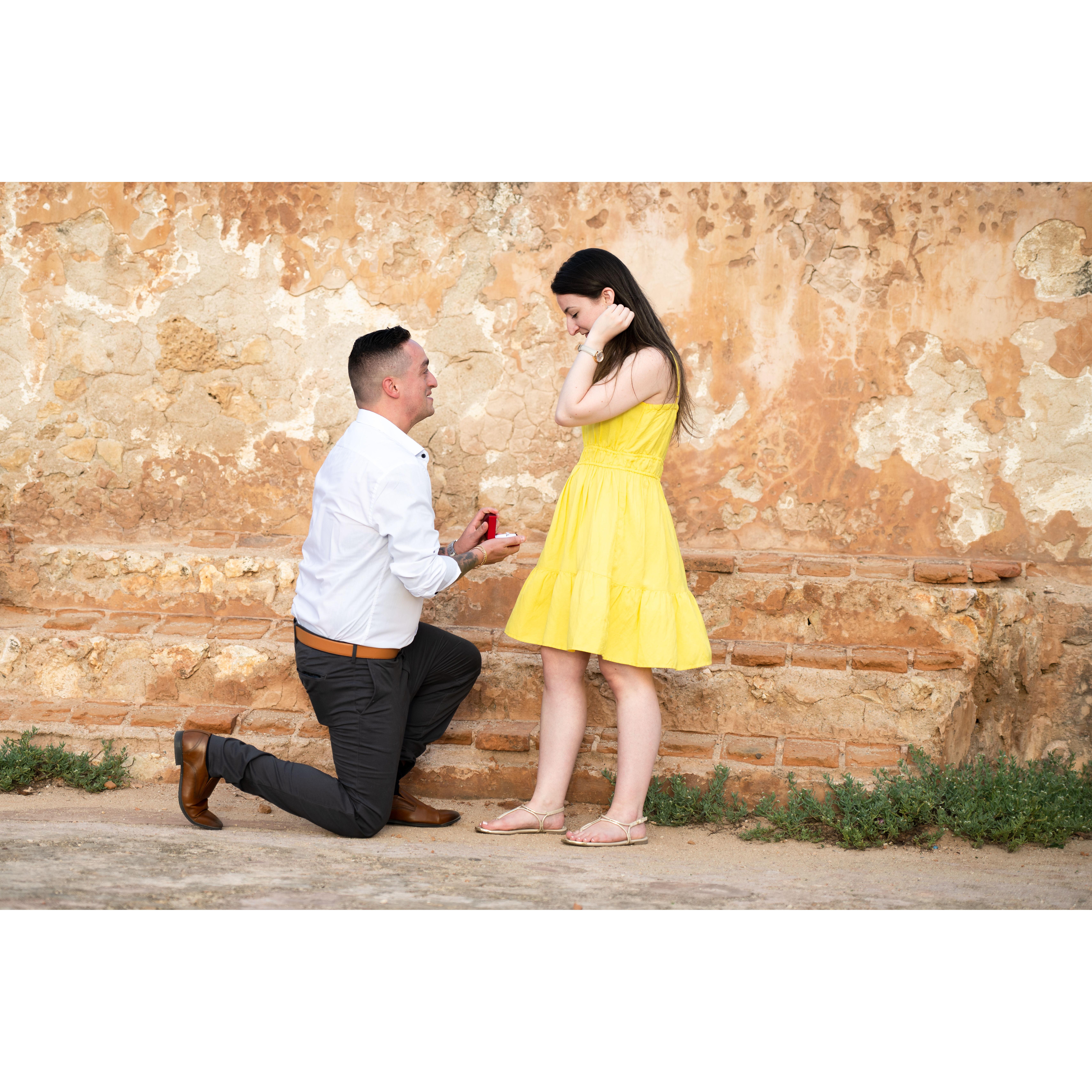 When he 'popped the question' in Puerto Rico