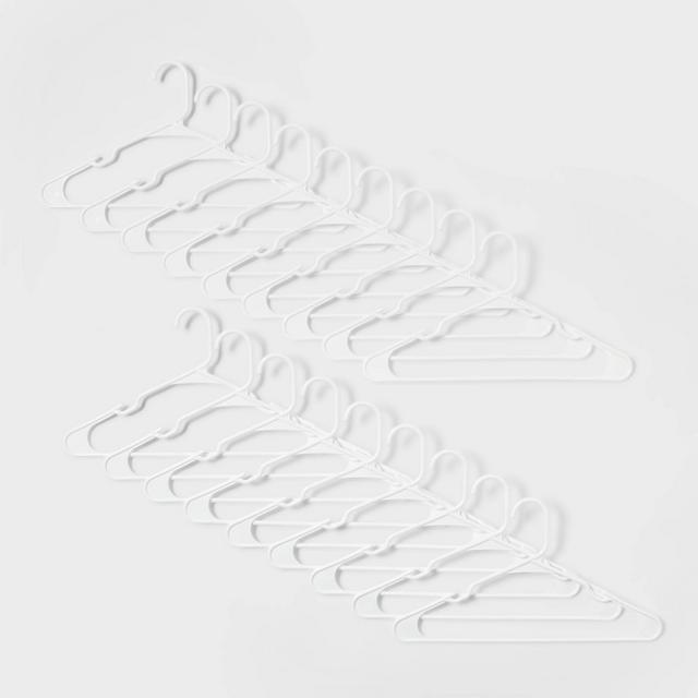18pk Plastic Hangers White - Brightroom™