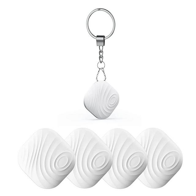 Nutale Key Finder, Bluetooth Tracker Item Locator with Key Chain for Keys Pet Wallets or Backpacks and Tablets, Batteries Include (White, 4 Pack)