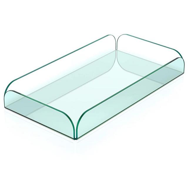 bcasa Multi-Purpose Acrylic Trays for Organizing in 5 Color Variations - Use as Elegant Bathroom Tray Organizer, Food Serving Tray, Office Desk Catchall or Decorative Lucite Tray