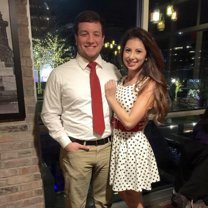 Celebrating our first anniversary and Marc’s 21st birthday (February 2015)