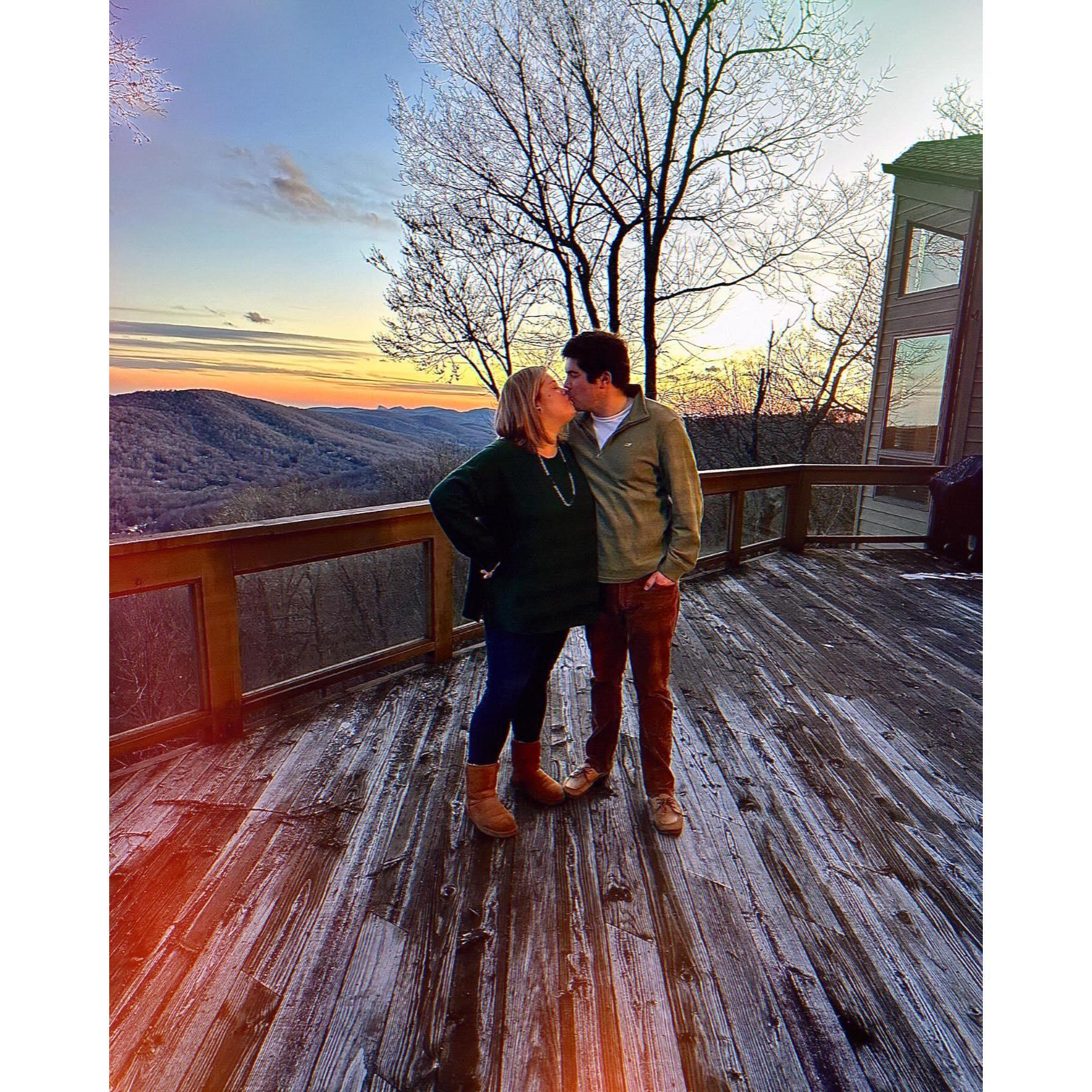 Celebrating New Years with friends at Linville Ridge