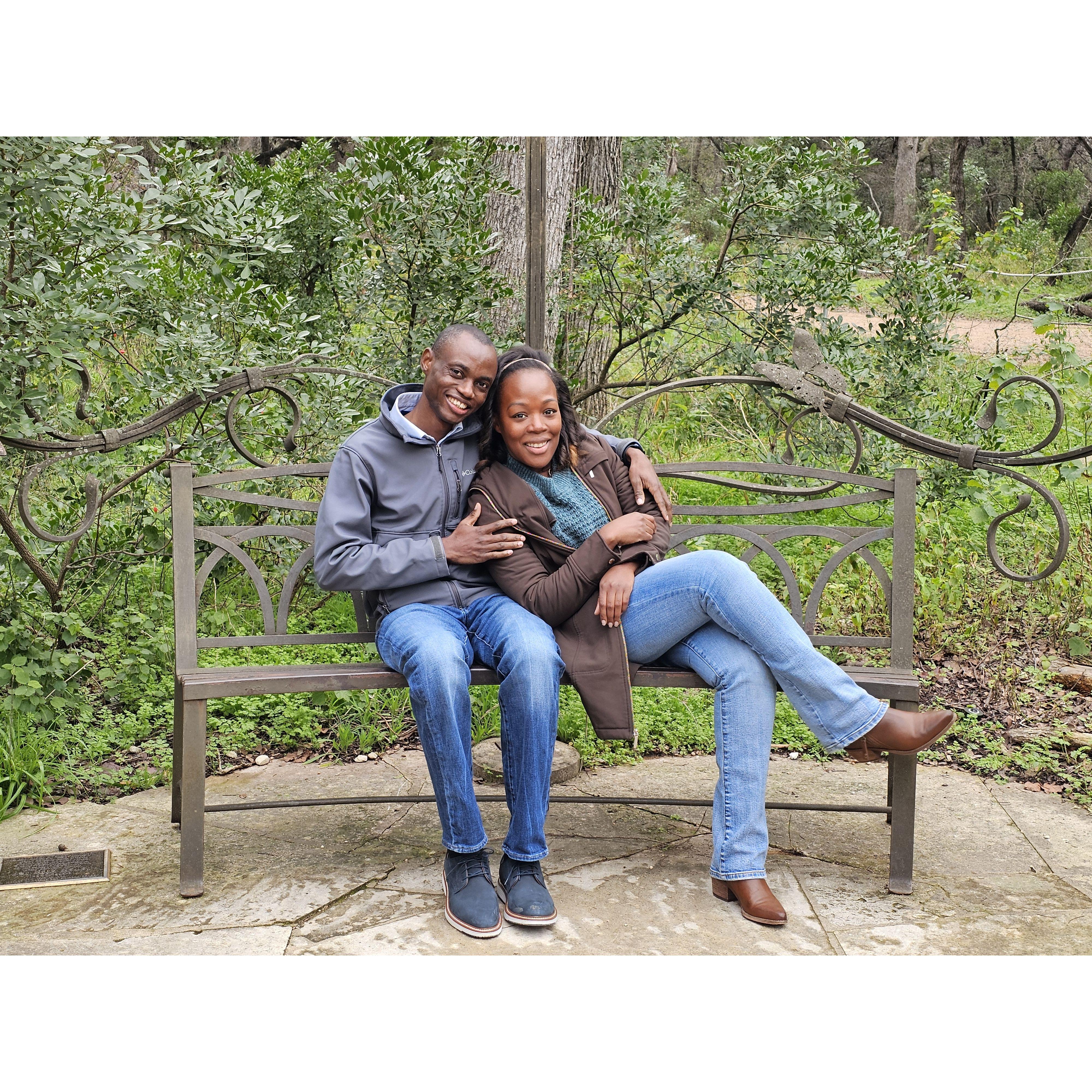 The day he proposed. Austin Botanical Gardens.