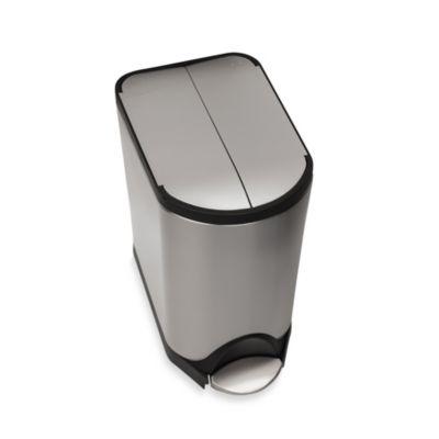 simplehuman® Brushed Stainless Steel Fingerprint-Proof 20-Liter Butterfly Step Trash Can