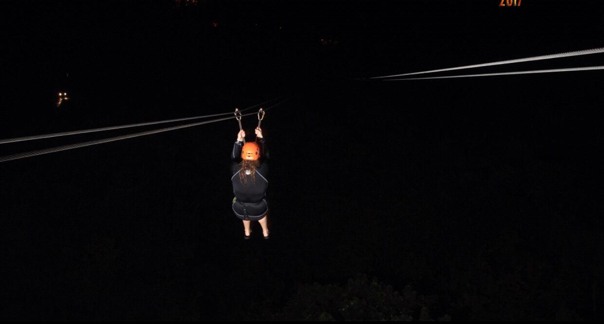 2017 Zip Lining @ Night - Cancun, Mexico