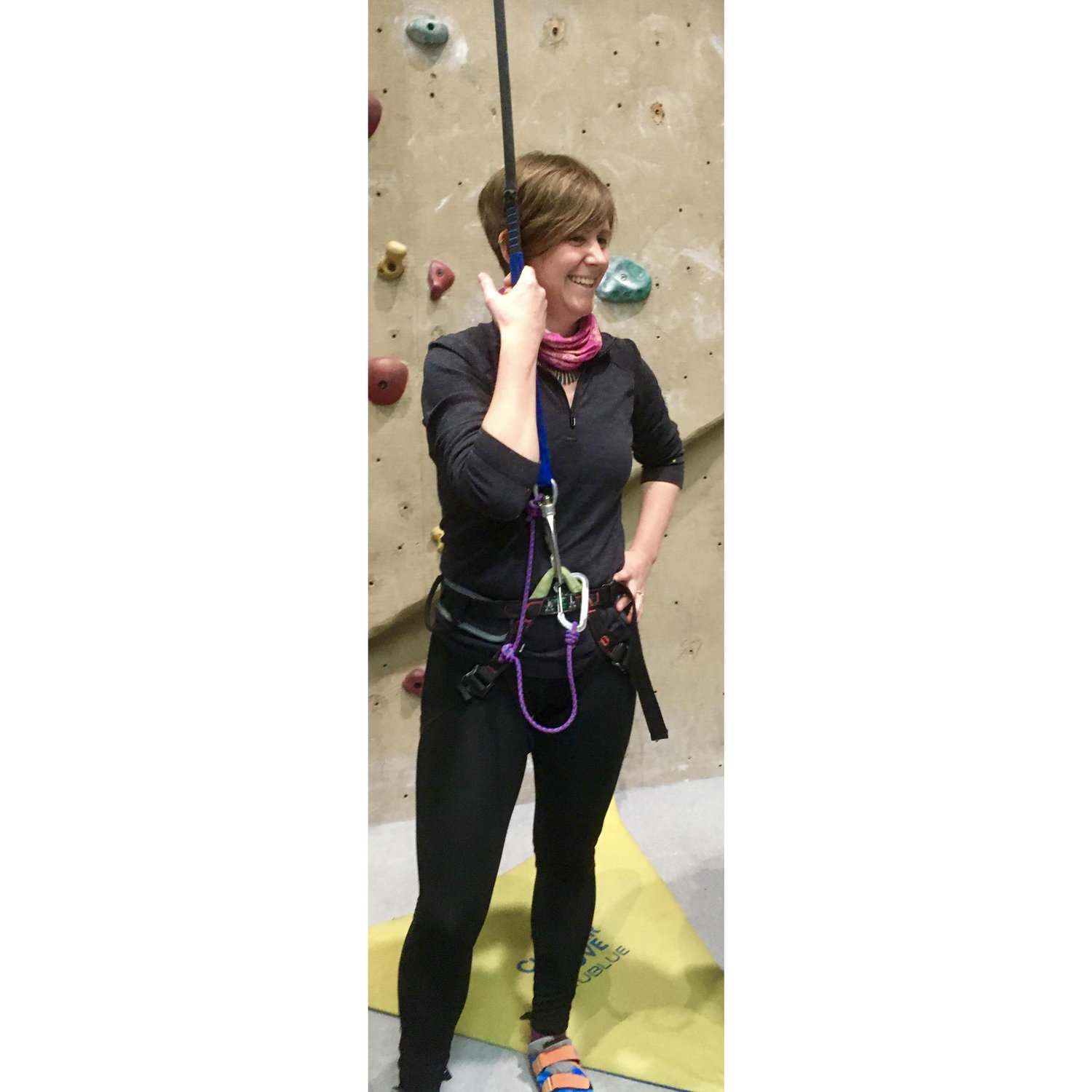 Catherine convinced Vanessa to go climbing with her, except only Catherine climbed. :)