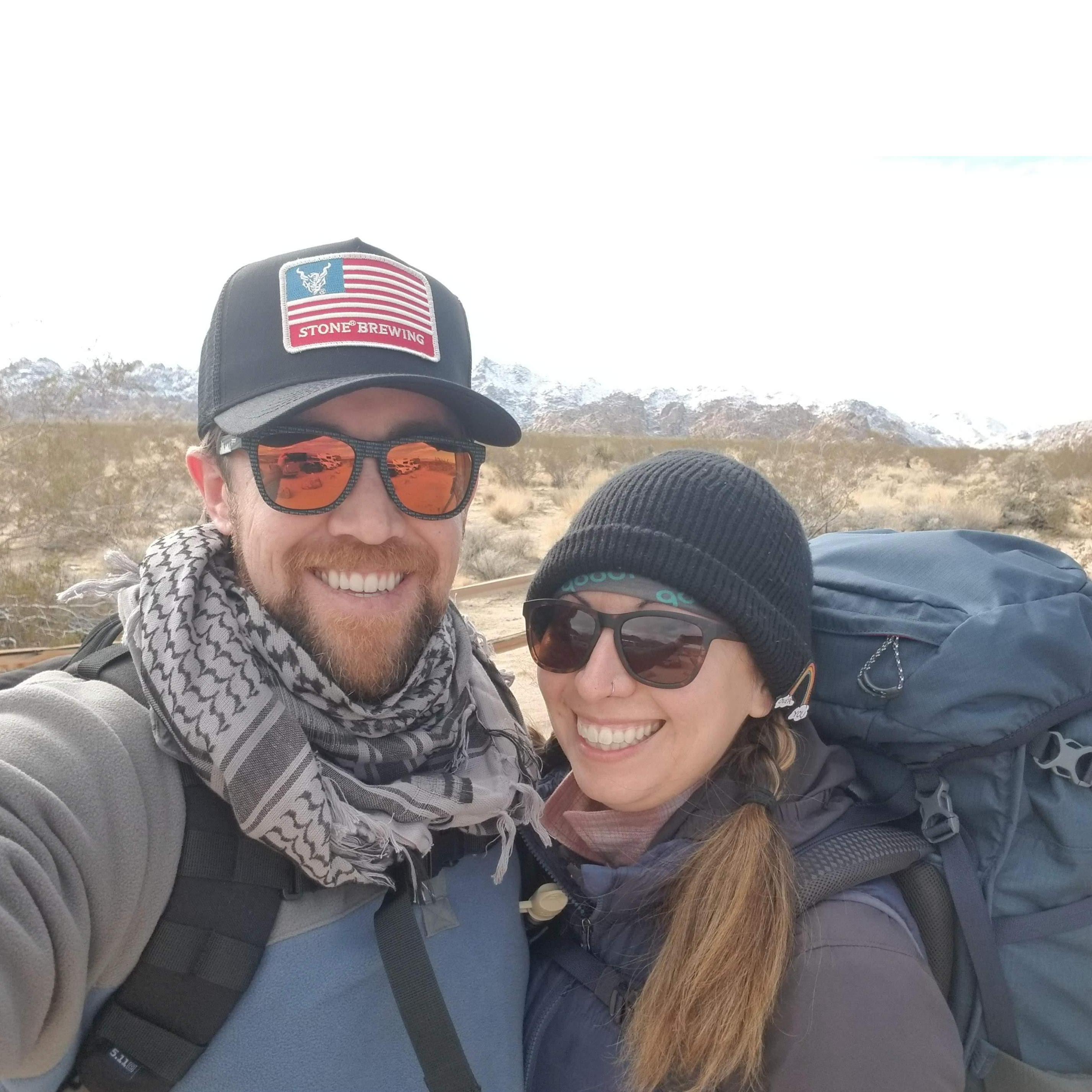 Backpacking out into the Joshua Tree wilderness.