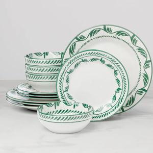 Solear Green 12-Piece Dinnerware Set
