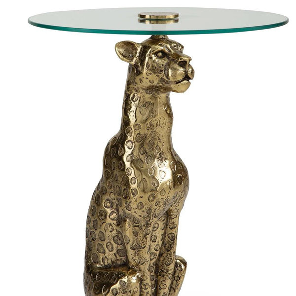 Vallain Antique Gold Finish Accent Table - Luna Furniture