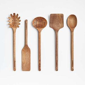 Crate & Barrel Acacia Utensils, Set of 5