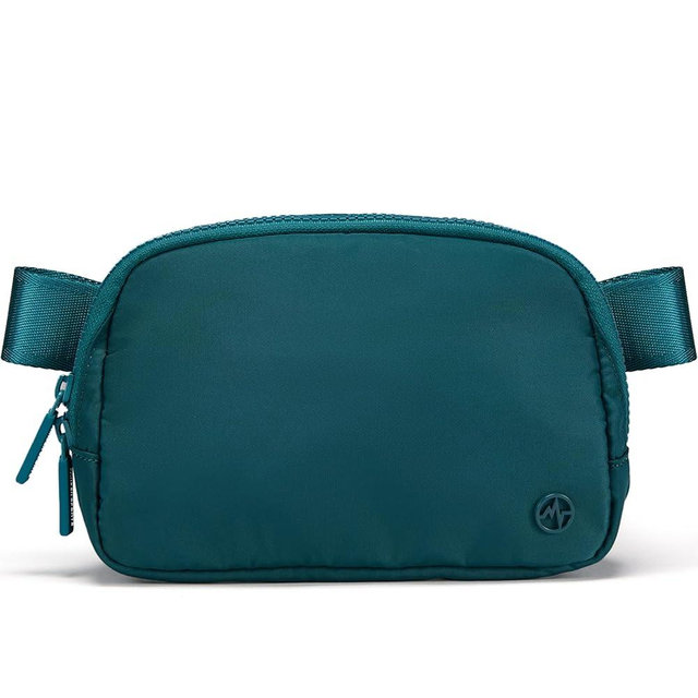 Pander Two Way Zipper Fanny Pack Nylon Everywhere Belt Bag for Women, Water Repellent Waist Packs, Crossbody Bags with Adjustable Strap (Teal Blue).