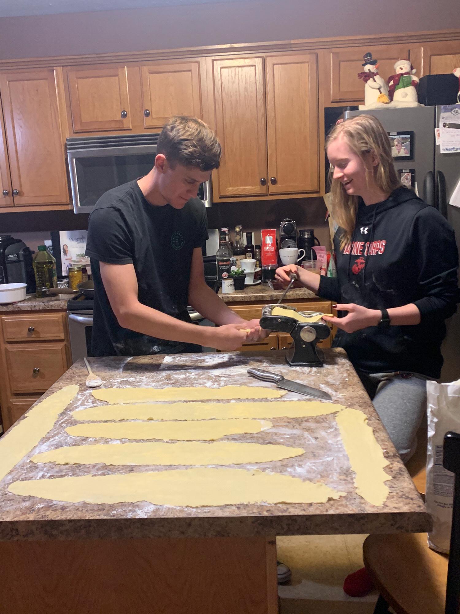 Jonny’s dad got us our own pasta maker. It sounds as cool as you read it. Box noodles has nothing on homemade! Talk about being thankful for marrying into an Italian family! He’s cute and he can cook!