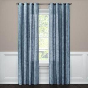 Textured Weave Window Curtain Panel Blue (54"X84") - Threshold™