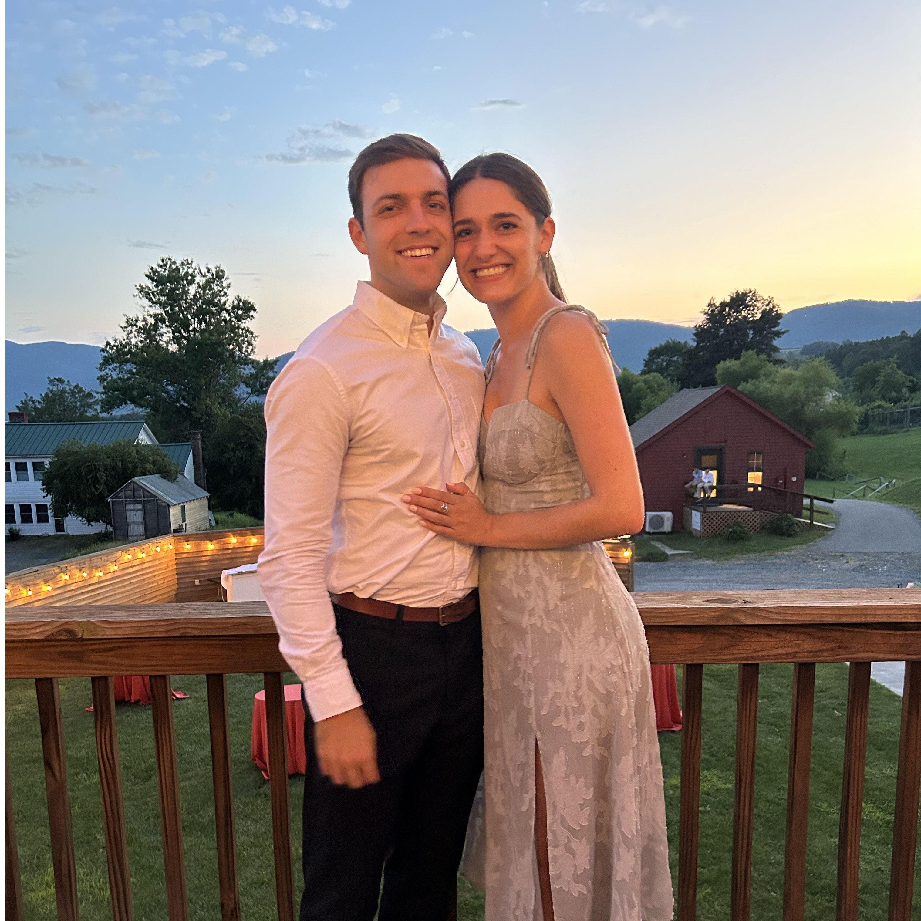 A beautiful sunset in Charlottesville celebrating friends at their wedding