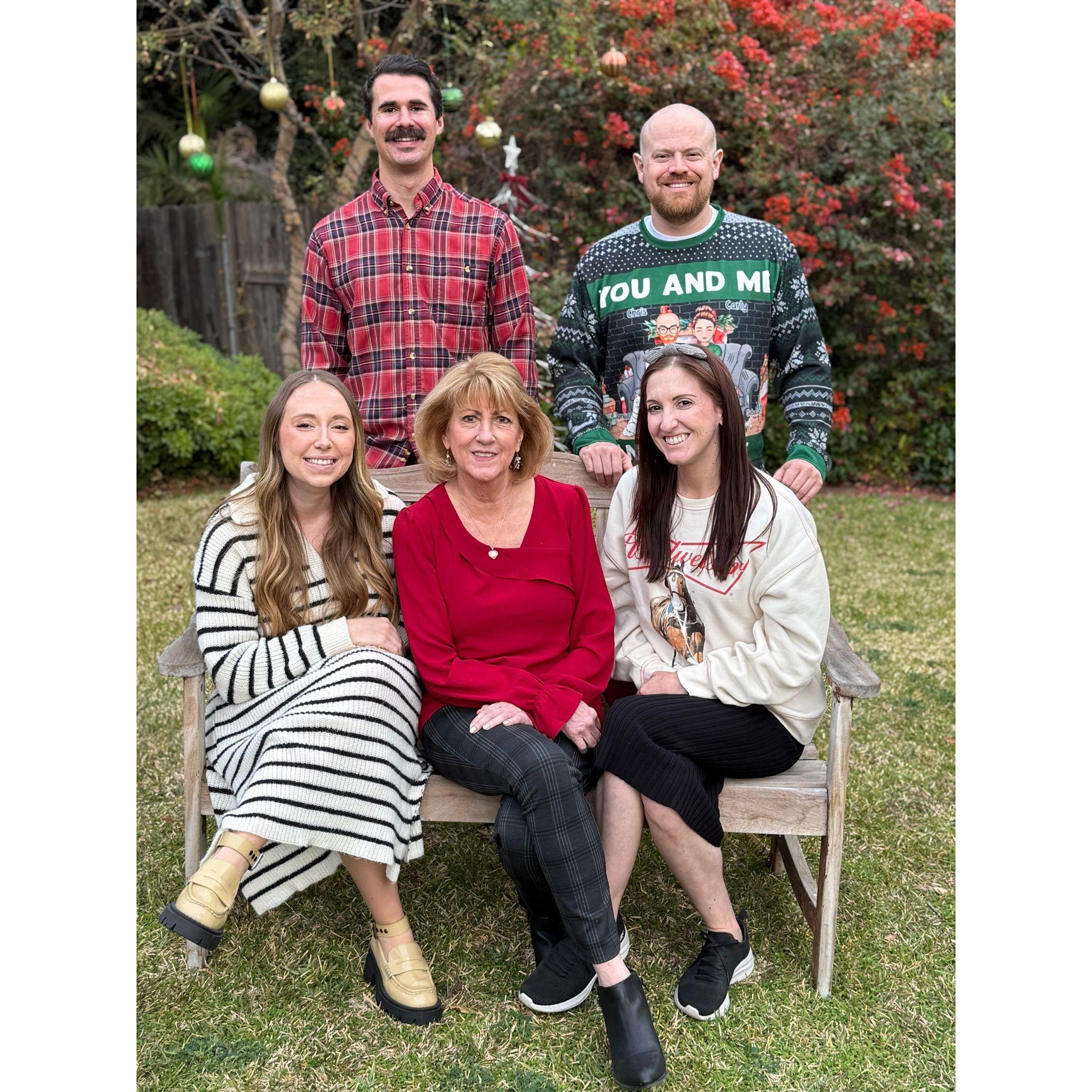 Christmas 2024 with Diane (mother of the bride), Nick (bridesman), and Emily (bridesmaid)