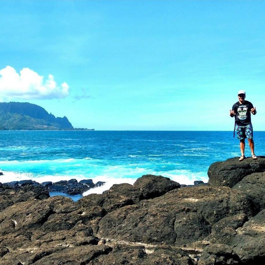 After some cliff jumping at Queens Bath on Kauai