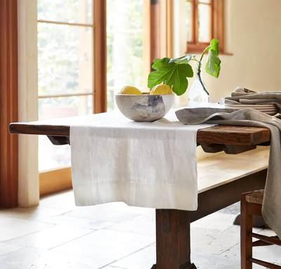 Orkney Linen Table Runner - Off white