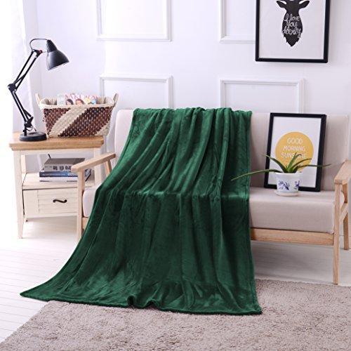 Luxury Flannel Velvet Plush Throw Blanket  50  X 70  (Forest Green) By Exclusivo Mezcla