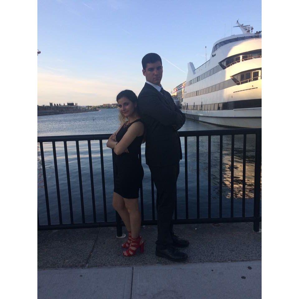 We met during the Summer of 2017 while working as tour guides at BU Admissions. Here we are, all shined up for an Admissions event on a touring boat in Boston Harbor.