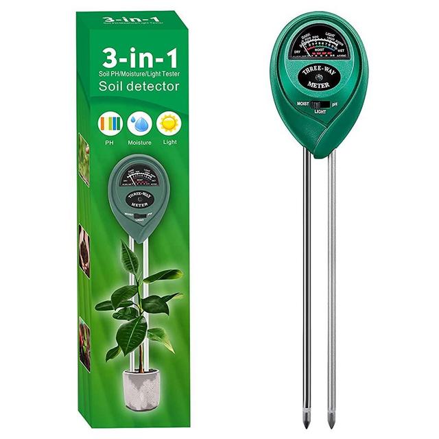 Alkey Soil Moisture Meter - 3 in 1 Soil Tester Kits with Soil Moisture/Light/pH Tester, Gardening Tool Kit for Plants, Suitable for Indoor & Outdoor, Gardens, Lawn, Farms Use