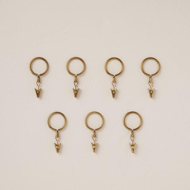 7ct Antiqued Finish Curtain Ring Set Brass - Hearth & Hand™ with Magnolia