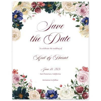 Wine, Red Wedding Digital Save the Date - Moderna Portrait
