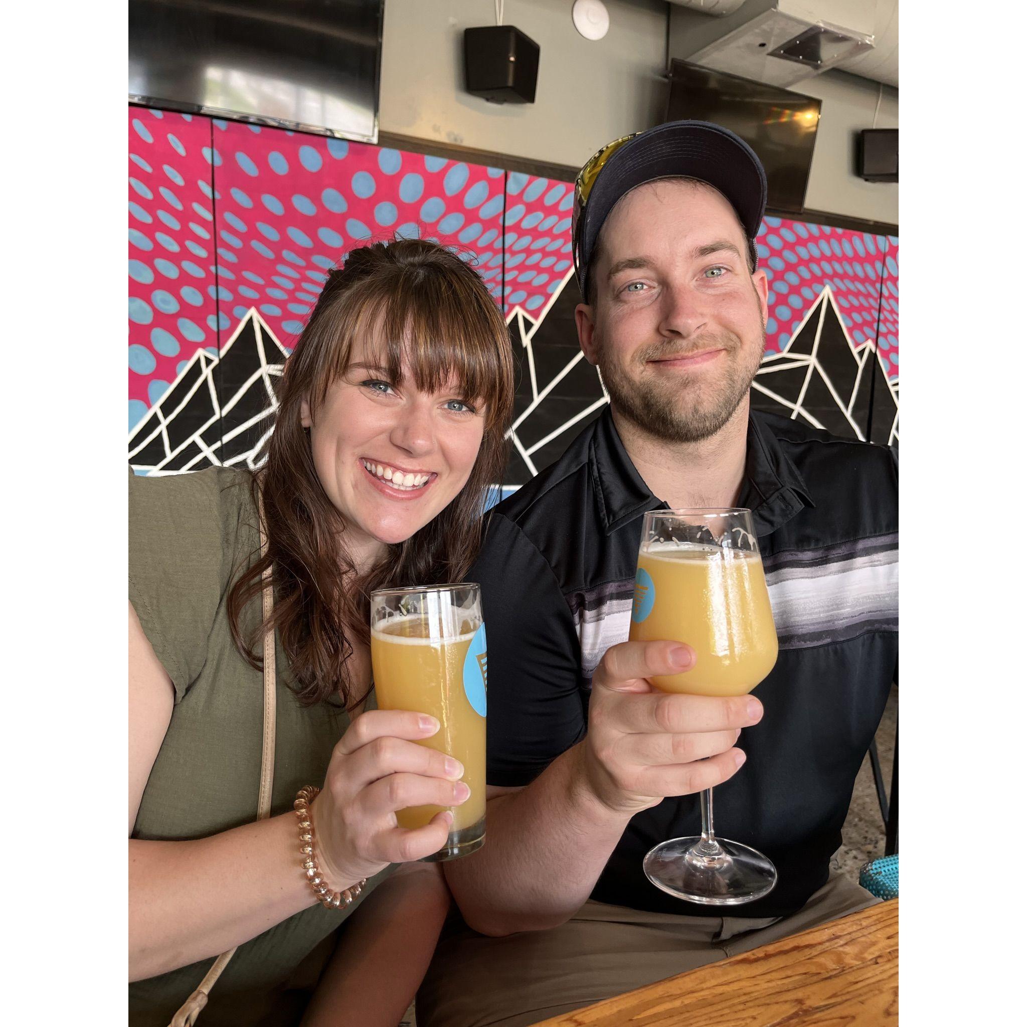 Our first beers in Ann Arbor, MI, our mutual first choice of where to spend my 4 years of anesthesia residency training, and Arthur's 5 -year plumbing & pipefitting apprenticeship!