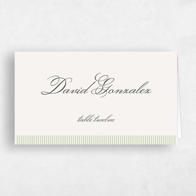 Beige Typography Wedding Place Card - Dinard