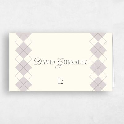 Lavender Mist, Purple Wedding Place Card - Luca