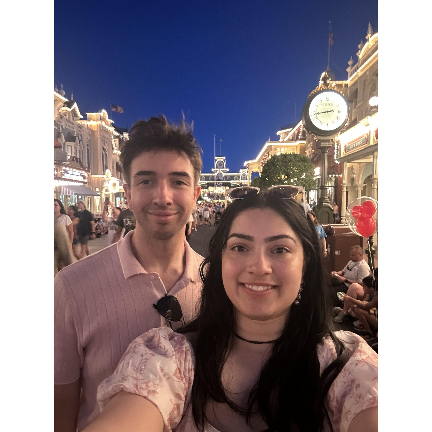 Right before the fireworks at Disney World!