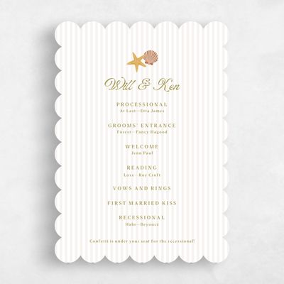 Green Scalloped Wedding Program - Marquesas