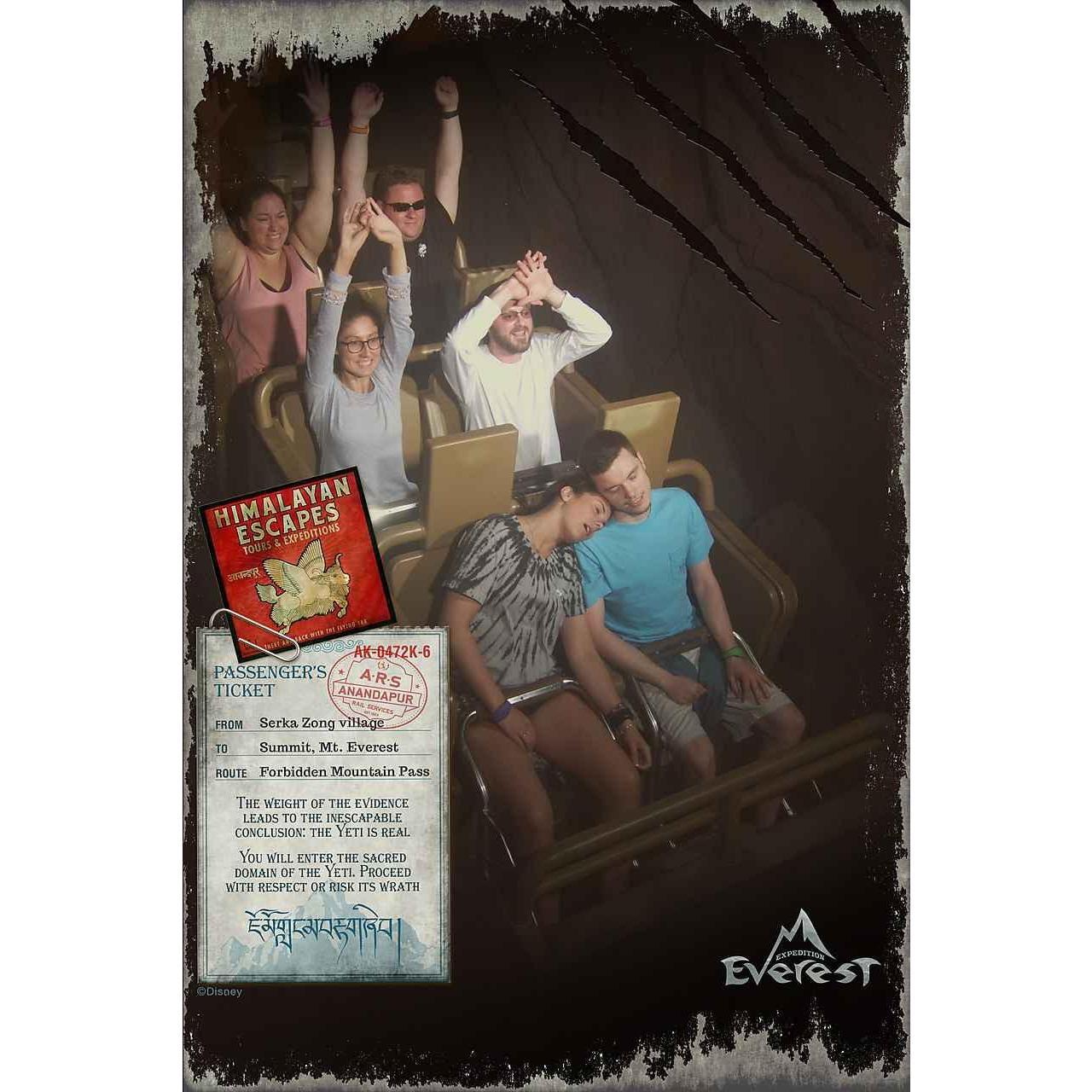 Pretending to be asleep on Everest in Animal Kingdom May 2019