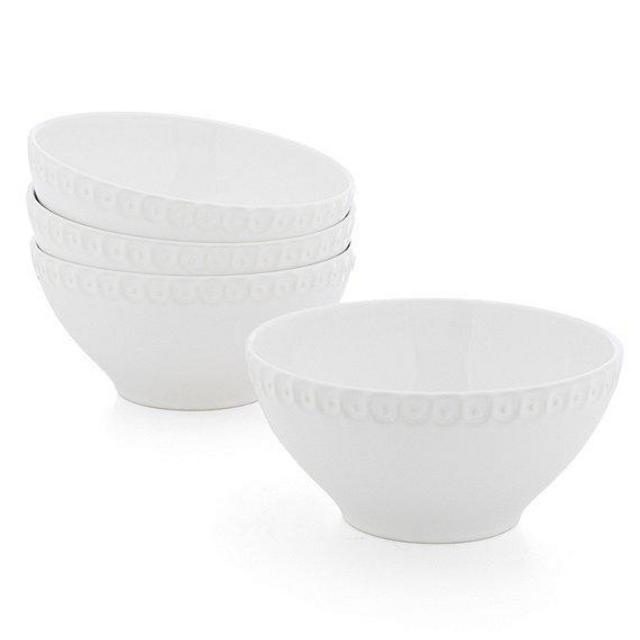Southern Living Alexa WHITE Large Cereal Bowls, Set of 4