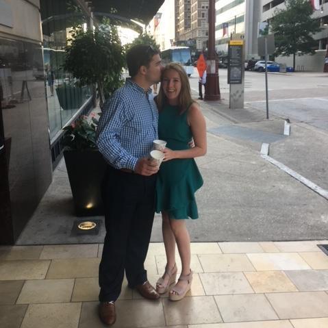 Our first wedding together (Kellie and Brett Munkres wedding in Houston, TX). I accidentally had us at the airport for a 4-hour layover, and Wes hasn't let me schedule flights since :)