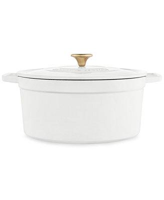 White Enameled Cast Iron Round 8-Qt. Dutch Oven