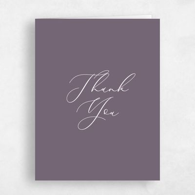 Dusty Purple Wedding Thank You - Merlo Portrait