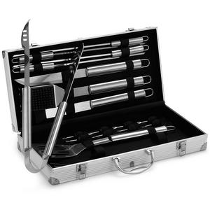 VonHaus BBQ Grill Tool Set,18-Piece Stainless Steel Barbecue Grilling Utensil Accessories with Storage Case, Tongs, Spatula, Knife, Fork, Wire Brush, Basting Brush - Ideal BBQ Gift